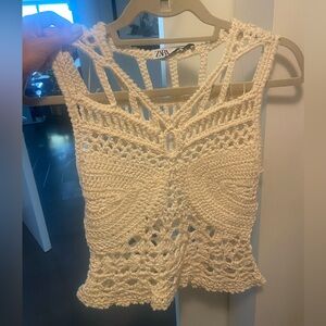 Zara Crochet Top Size S